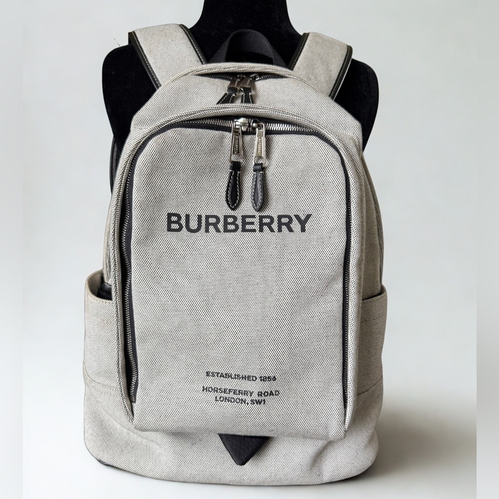 BURBERRY Horseferry Print  Canvas Backpack. Certified Authentic w/ COA. Unisex - Picture 3 of 16